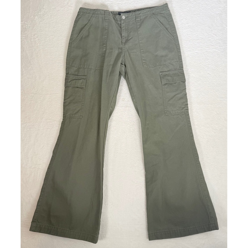Vintage Aéropostale Olive Green Low Rise Utility Cargo Flare Pants XL Womens